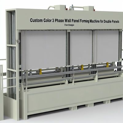 कस्टम रंग 3 चरण दीवार पैनल बनाने की मशीन डबल दीवार पैनलों के लिए