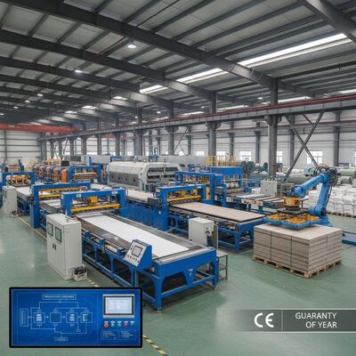 2000 वर्गमीटर फाइबर सीमेंट बोर्ड उत्पादन लाइन मानक सीई और 1 साल की गारंटी के साथ अनुकूलित, लगातार बोर्ड के लिए